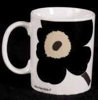Marimekko Maija Isola Unikko Black Flower Coffee Mug